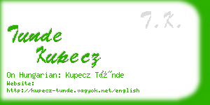 tunde kupecz business card